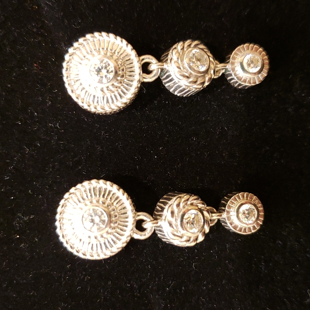 Judith Ripka sterling dangle earrings